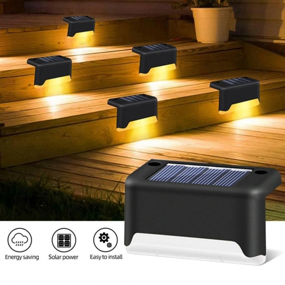 Solarlampe für Außen 1 Stücke LED Deck Lichter Stufenleuchte Solarlicht im Freien Außenweg Treppe Lampe fur Terrasse Zaun und St