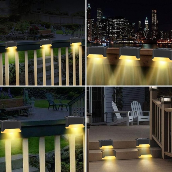 Solarlampe für Außen 1 Stücke LED Deck Lichter Stufenleuchte Solarlicht im Freien Außenweg Treppe Lampe fur Terrasse Zaun und St