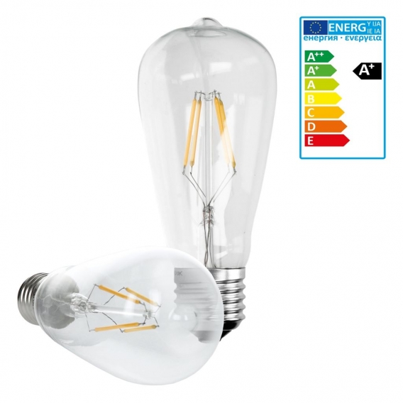 ECD Germany 1er Pack LED Filament Kolben Birne E27 4W - Warmweiß 2800K - 145 mm - 408 Lumen - AC 220-240V - erstezt 20W Glühlamp