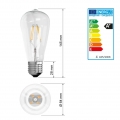 ECD Germany 1er Pack LED Filament Kolben Birne E27 4W - Warmweiß 2800K - 145 mm - 408 Lumen - AC 220-240V - erstezt 20W Glühlamp