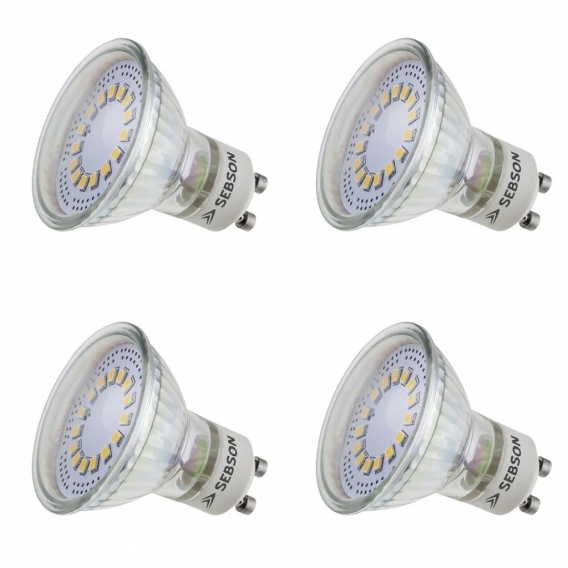 4x LED Lampe GU10 warmweiss 4W / 30W Leuchtmittel Strahler Spot 230V SEBSON