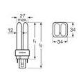 Osram 10w Dulux-D/E Kompaktleuchtstofflampe 4 Pin G24Q-1  827 (DDE10827)