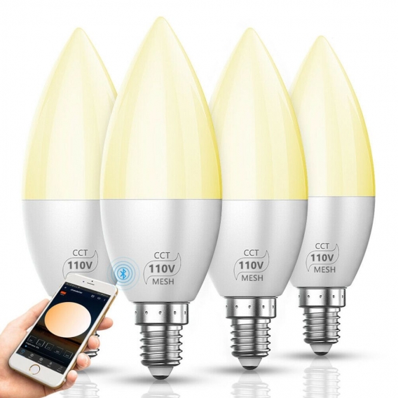 E12 4W Smart Bluetooth Lampe LED Kerzenform Glühbirne Dimmbar Leuchtmittel