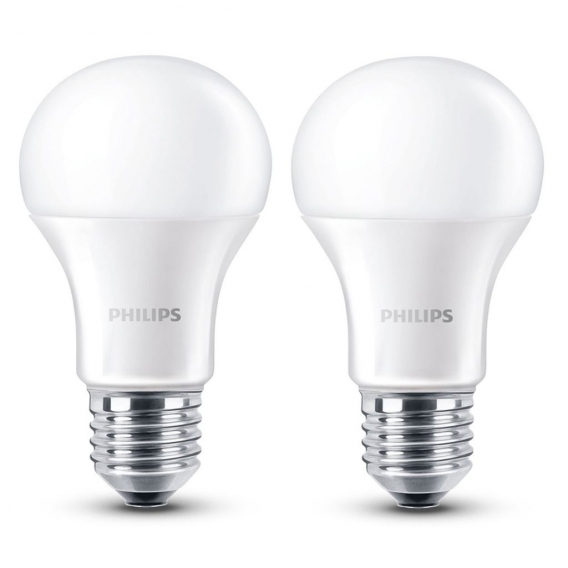 Philips LED Lampe ersetzt 40W, E27, warmweiß, matt, Doppelpack