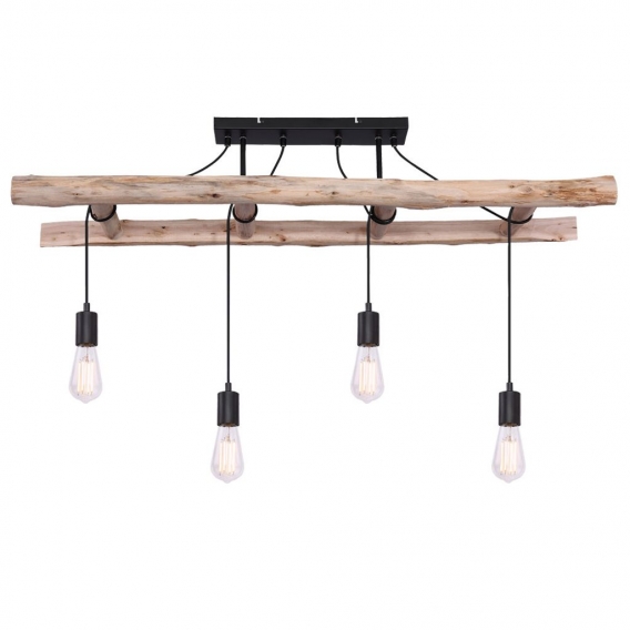 RGB LED Deckenlampe, Holz natur, L 115 cm, IRMGARD