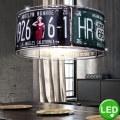 LED Hängelampe, Schild Design 2x Monroe, 2x Route 66, USA