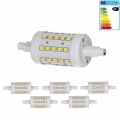 ECD Germany 5er Pack R7S LED Leuchtmittel 7W - AC 220-240V - 480 Lumen - 360° Abstrahlwinkel - Neutralweiß 4000K - ersetzt 45W H