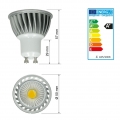 ECD Germany 8er Pack GU10 LED Spot 4W - AC 220-240V - 205 Lumen - 60° Abstrahlwinkel - Kaltweiß 6000K - ersetzt 20W Halogen - di