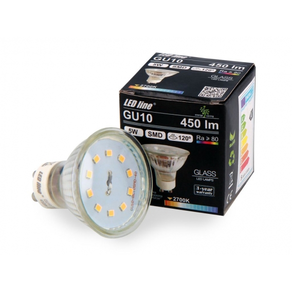 LED Line GU10 5W LED Leuchtmittel Warmweiß 2700K 450 Lumen Spot Strahler Einbauleuchte Energiesparlampe Glühlampe