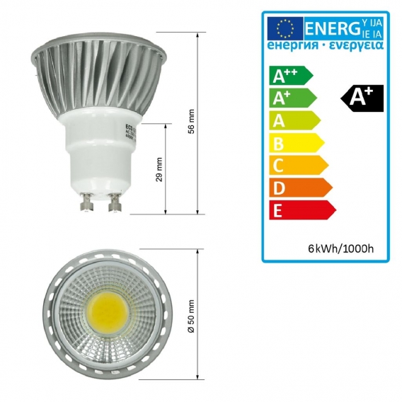 ECD Germany 8er Pack GU10 LED Spot 6W - AC 220-240V - 386 Lumen - 60° Abstrahlwinkel - Kaltweiß 6000K - ersetzt 30W Halogen - ni