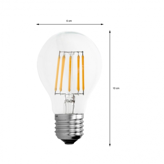 ECD Germany 5er Pack LED Filament Birne E27 10W - Classic Edison - Warmweiß 2800K - 1085 Lumen - AC 220-240V - erstezt ca. 50W G