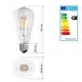 ECD Germany 12er Pack E27 LED Birne Filament 6W - AC 220-240V - 612 Lumen - 120° Abstrahlwinkel - Warmweiß 2800K - ersetzt 40W G