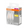 OSRAM LED BASE CLASSIC B 40 FS Warmweiß Filament Matt E14 Kerze Doppelpack