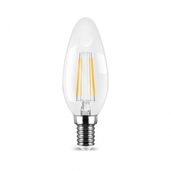 5x E14 Filament C35 | LED | Leuchtmittel | Lampe | Birne | Leuchte | Beleuchtung | Form: Kerze | 4W | 400 Lumen | Dimmbar | warm