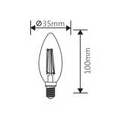 5x E14 Filament C35 | LED | Leuchtmittel | Lampe | Birne | Leuchte | Beleuchtung | Form: Kerze | 4W | 400 Lumen | Dimmbar | warm