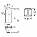 Osram Kompaktleuchtstofflampe Dulux DE 26 Watt 827 4P G24q-3 - Osram