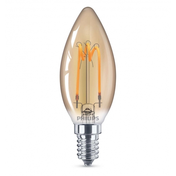 Philips LED Kerze Classic B35 E14 nicht dimmbar gold 14W