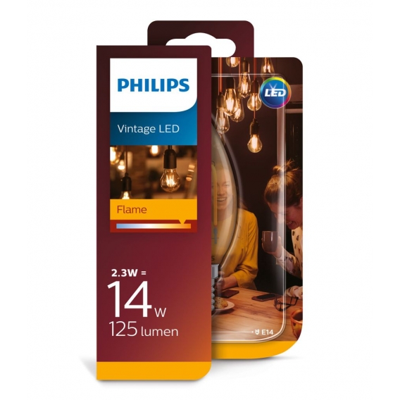 Philips LED Kerze Classic B35 E14 nicht dimmbar gold 14W