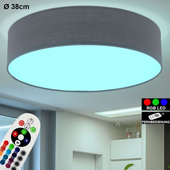 RGB LED Deckenleuchte in grau für Ihren Wohnraum REVILLA