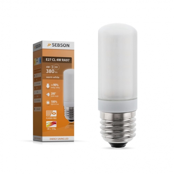 LED Lampen E27 4W warmweiss RA97 flimmerfrei LED Leuchtmittel Kolben SEBSON