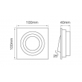 Einbaustrahler GU10 Einbaurahmen 25° Schwenkbar Einbauspot 90x90mm Bohrloch Aluminium inkl. GU10 Fassung für LED Leuchtmittel We