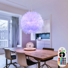 More about RGB LED Pendelleuchte mit Feder-Lampenschirm und Dimmer