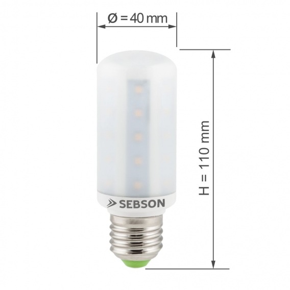 LED Lampe E27 8W ersetzt 60W warmweiß 3000K 230V Leuchtmittel Mais Kolben SEBSON