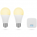 Smartwares HW1600-2L Intelligentes Leuchtmittel Set, Intelligente Glühbirne, Weiß, LED, E27, Multi, 555 lm