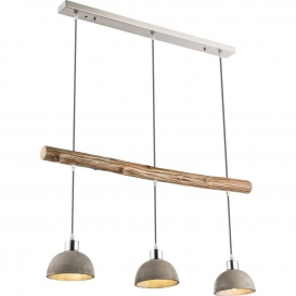 More about LED Pendellampe, betonfarben, silber, Holz, H 105 cm, JEBEL