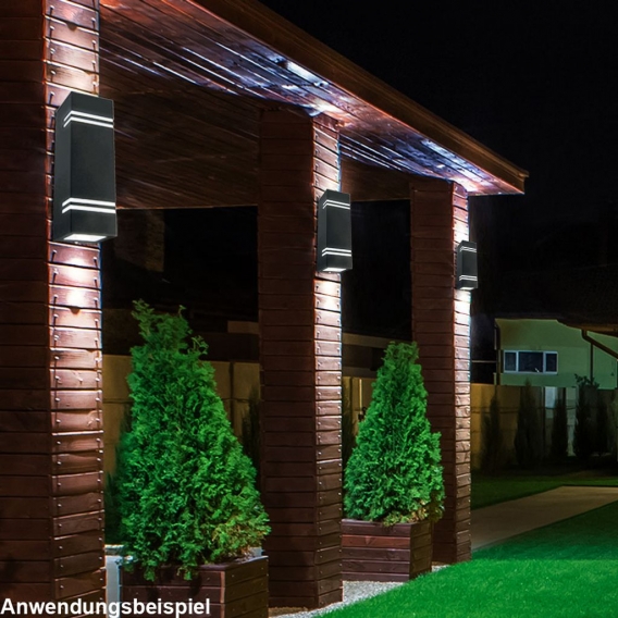 2er Set LED Wandleuchten aus Edelstahl für Ihren Garten