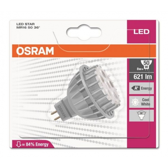 Osram LED STAR MR16 50 36° 4000K LED 8W wie 50W A+