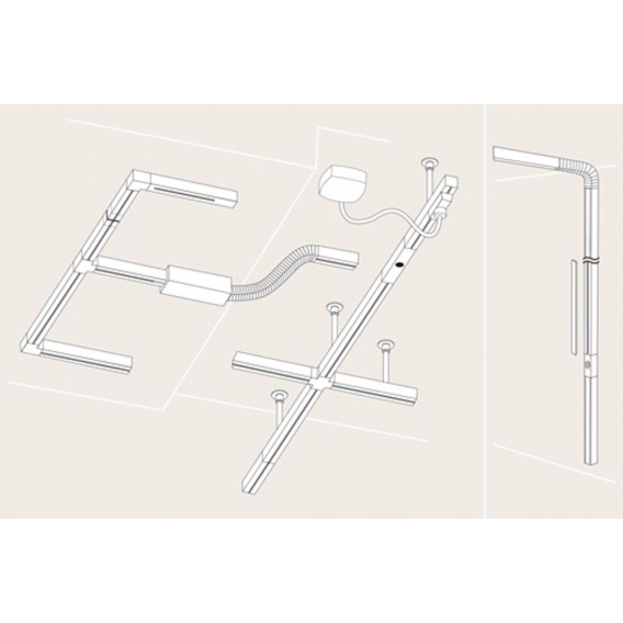 Paulmann URail Stromtrenner Breite 7 cm silber rechteckig