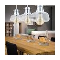 Design LED Pendelleuchte aus Stahl und Glas