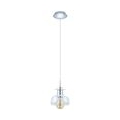 Design LED Pendelleuchte aus Stahl und Glas