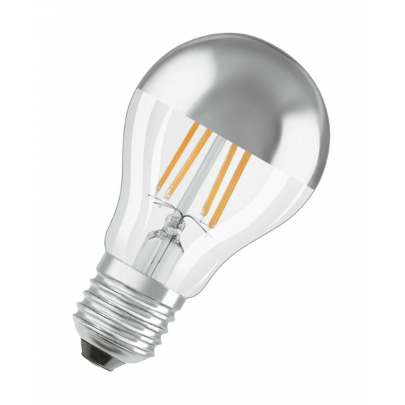 Osram LED Kopfspiegellampe silber Filament Birnenform 6,5 Watt E27 827 warmweiß extra