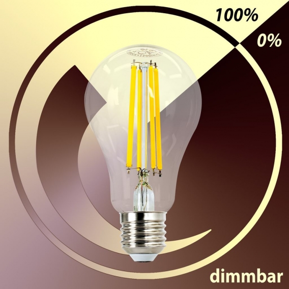 E27 LED Leuchtmittel 11W Dimmbar 230V warmweiß 3000K Form A67 Ø67mm Lampen Filament Retro 1500 Lumen DE-Händler 10er Set