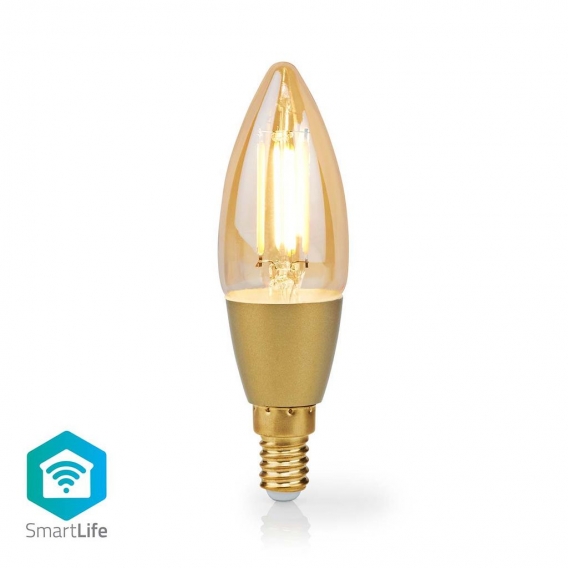 Smartlife LED Filament Lampe | Wi-Fi | E14 | 470 lm | 4.9 W | Warmweiss | 1800 - 3000 K | Glas | Android™ / IOS | Kerze