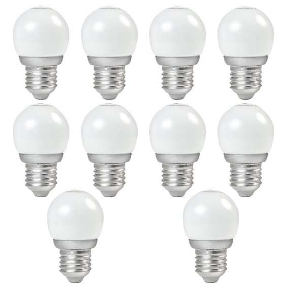 10X E27 3W ＝ 20W G45 LED Globus Lampe Aluminium + Glasabdeckung Kaltweiß 170LM AC 220-240V