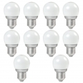 10X E27 3W ＝ 20W G45 LED Globus Lampe Aluminium + Glasabdeckung Kaltweiß 170LM AC 220-240V