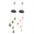 2pieces Solarbetriebene Weihnachten Wind Chimes LED Lampe Light Patio Decor