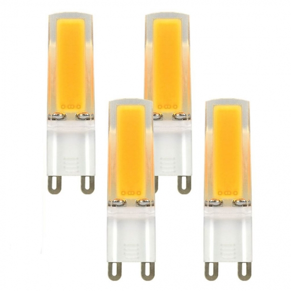 4-er Pack G9 5W ＝ 40W LED Licht Keramik + Silikonkörper Warmweiß COB LEDs AC 220-240V