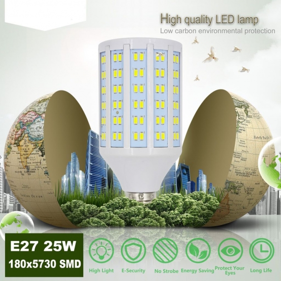 E27 LED Lampe 25W LED Maislicht Kaltweiß 6500K LED Leuchtmittel Ersatz 200W Halogen Glühbirne 3250LM 360°Abstrahlwinkel, Nicht D