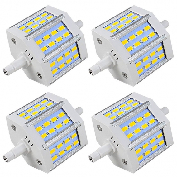 4 Stück R7s-J78 78mm 6.5W LED Flutlicht 24x5730 SMD Leuchtmittel Mit Aluminuium Mantel (400LM, Warmweiß 3000K, 200º Abstrahlwink