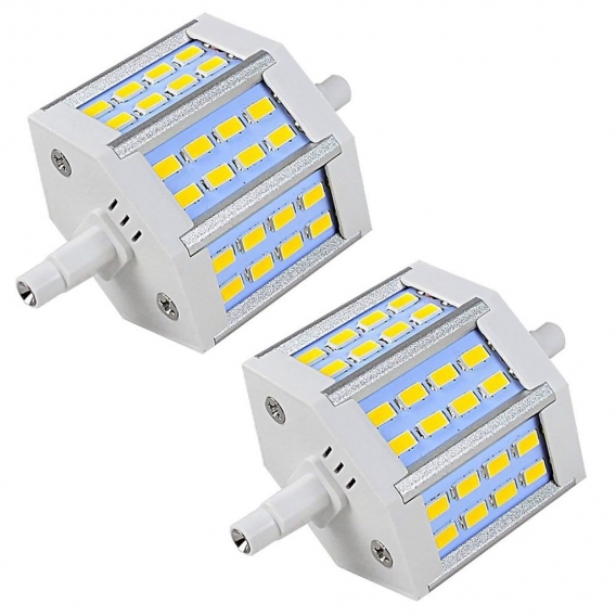 2 Stück R7s-J78 78mm 6.5W LED Flutlicht 24x5730 SMD Leuchtmittel Mit Aluminuium Mantel (400LM, Warmweiß 3000K, 200º Abstrahlwink