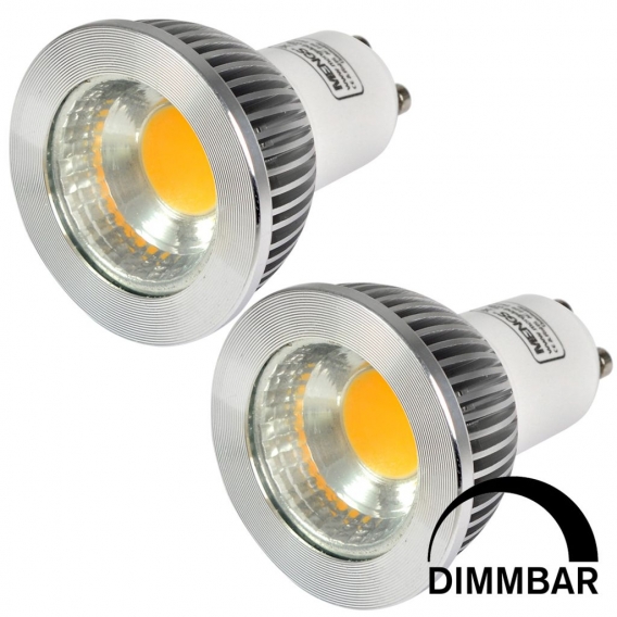 2 Stück Dimmbar GU10 COB LED Rampenlicht Lampe 5W Warmweiß 3000K AC 220-240V Mit Aluminium Mantel