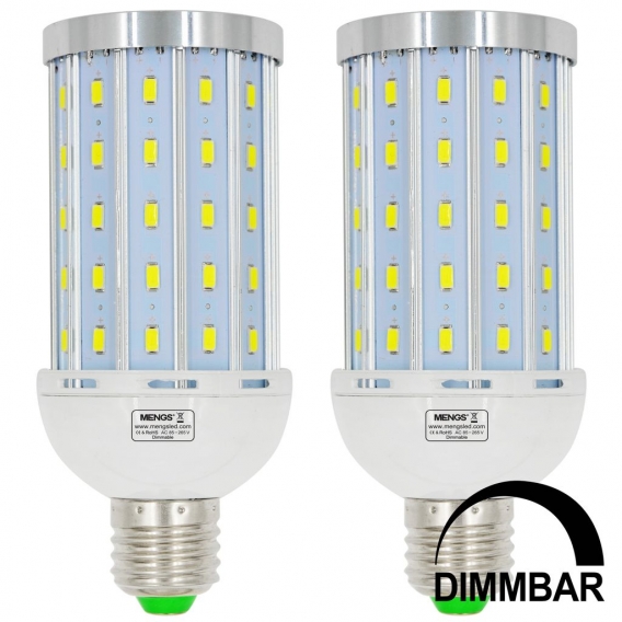 2 Stück E27 21W LED Dimmbare Maislampe 75x 5730 SMD LED Birnenlampe Mit Aluminiumplatte AC 220-240V In Kaltweiß Energiesparlampe