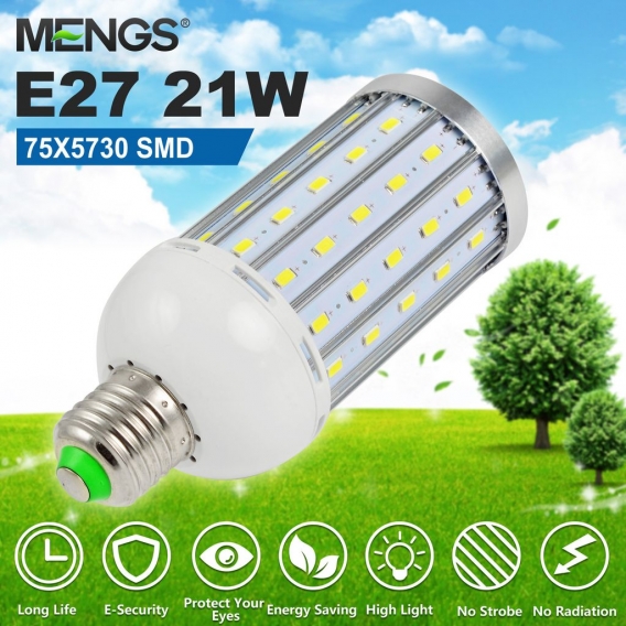 2 Stück E27 21W LED Dimmbare Maislampe 75x 5730 SMD LED Birnenlampe Mit Aluminiumplatte AC 220-240V In Kaltweiß Energiesparlampe