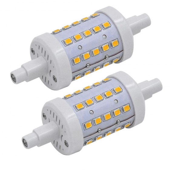 2er-Pack R7s J78 LED Flutlicht 5W Leuchtmittel Nicht Dimmbar Ersatz 40W Halogenlampen Warmweiß 3000K 450 Lumen 360 Grad Winkel A