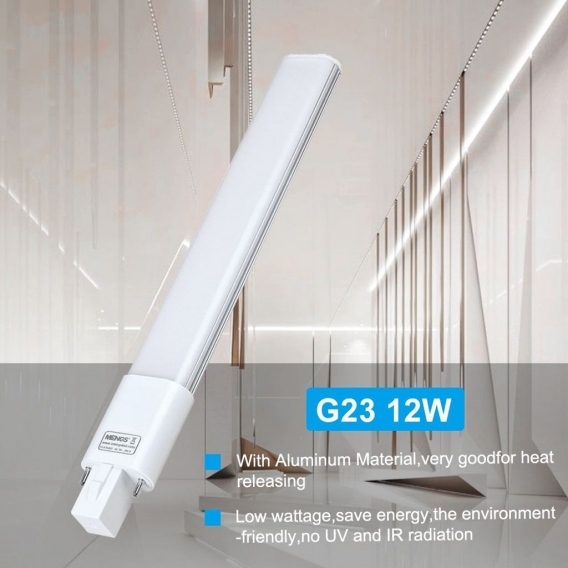 2-er Pack G23 12W ＝ 95W 2 Pin LED PL Licht Aluminium + PC Abdeckung Warmweiß 1200LM 72X2835 SMD AC 85-265V