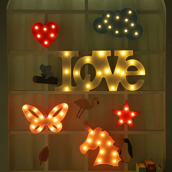 LED neon modeling lights, ornaments night lights, Christmas decoration night lights (small love lights (pink))